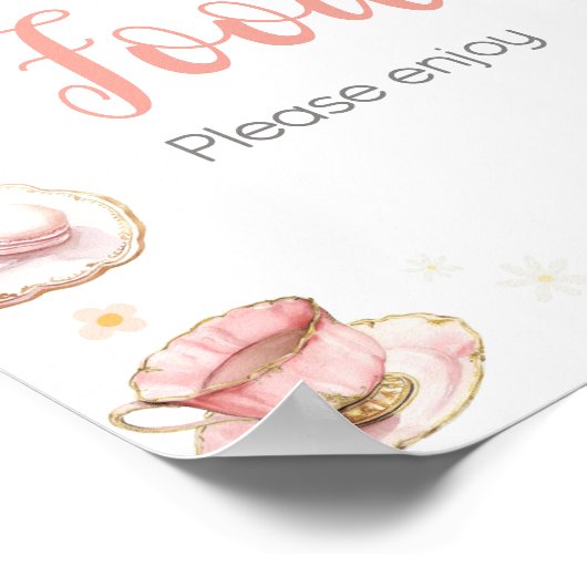 Picknick Baby Brunch Baby shower eten Poster (Hoek)