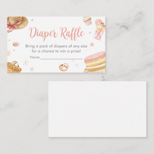Picknick Baby Brunch Baby shower Luier Raffle Informatiekaartje (Voorkant / Achterkant)