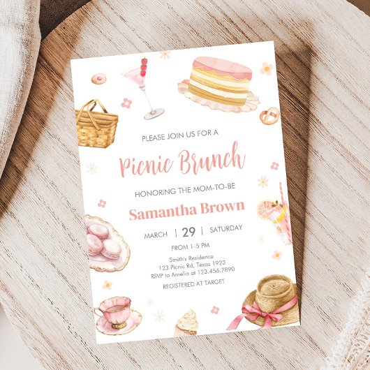 Picknick Baby Brunch Baby shower uitnodiging