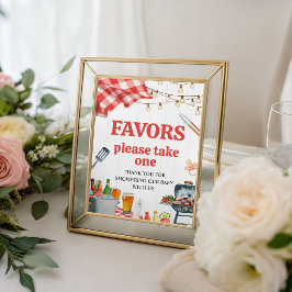 Picknick Baby-Q BBQ Favor tafelbord Reclamebord Met Voetstuk