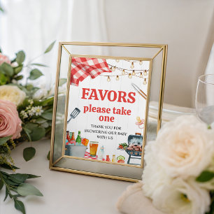 Picknick Baby-Q BBQ Favor tafelbord Reclamebord Met Voetstuk