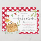 picknick baby shower, picknick in het park rode gi kaart (Voorkant / Achterkant)