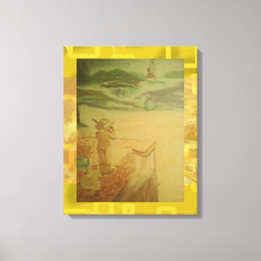 Picknick bij de zee Popcorn Anime Canvas Afdruk (Voorkant)