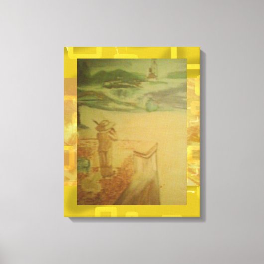 Picknick bij de zee Popcorn Anime Canvas Afdruk (Voorkant)