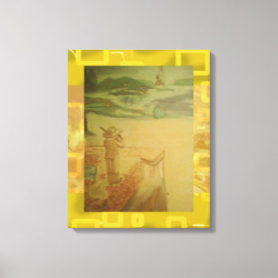Picknick bij de zee Popcorn Anime Canvas Afdruk