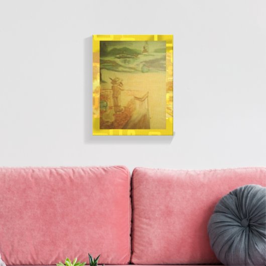 Picknick bij het Seashore Concert Geometric Canvas Afdruk (Insitu (Woonkamer))