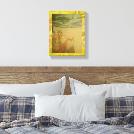 Picknick bij het Seashore Concert Geometric Canvas Afdruk (Insitu (Slaapkamer))