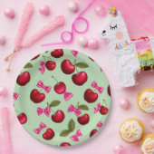 Picknick Borden - Big Bold Cherries & Bows Papieren Bordje (Feest)