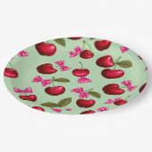 Picknick Borden - Big Bold Cherries & Bows Papieren Bordje (Gekanteld)