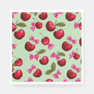 Picknick Borden - Big Bold Cherries & Bows Servet