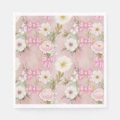 Picknick Borden - Bloemen en Gingham Bows Servet (Voorkant)