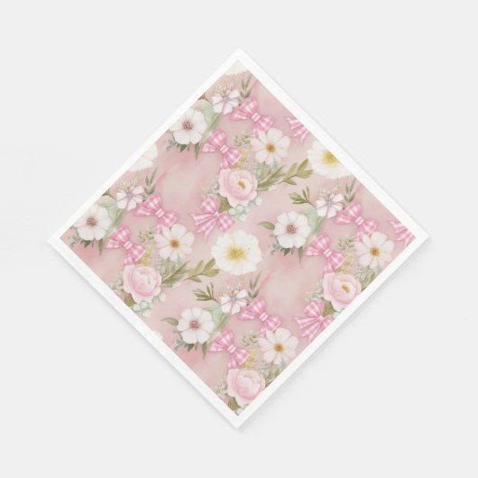 Picknick Borden - Bloemen en Gingham Bows Servet (Hoek)