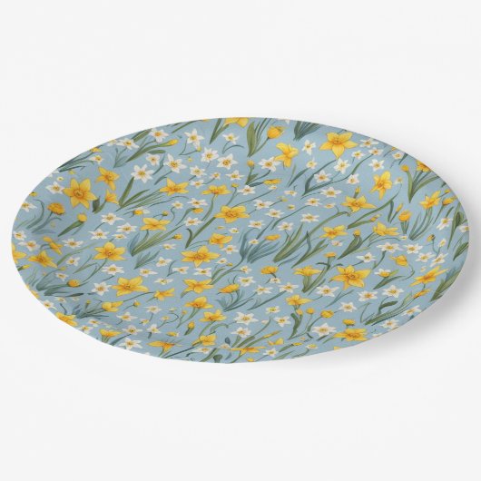 Picknick Borden - narcissen Papieren Bordje (Gekanteld)