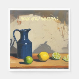 Picknick Borden - Rustic Jug Italianate Lemons Lim Servet