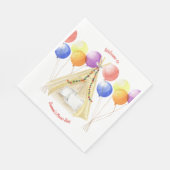 Picknick Borden - Tent & Ballonnen gepersonaliseer Servet (Hoek)