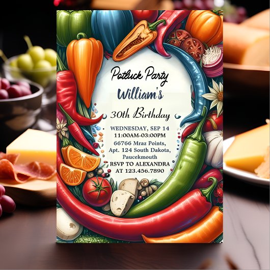 Picknick Chili Cook Off Potluck Party 30e verjaard Kaart