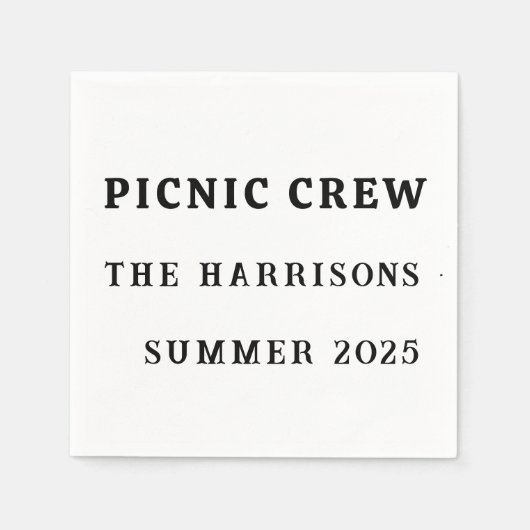 Picknick Crew Aangepaste servetten - Zomer Outdoor (Voorkant)