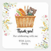 Picknick Dank u, gunsten Vierkante Sticker (Voorkant)