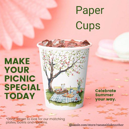 Picknick Design Paper Cup Papieren Bekers