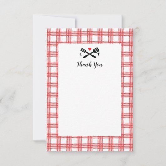 Picknick Doek BBQ Dank u Nota Bedankkaart (Voorkant)