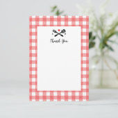 Picknick Doek BBQ Dank u Nota Bedankkaart (Staand voorkant)