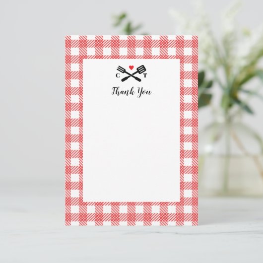 Picknick Doek BBQ Dank u Nota Bedankkaart (Staand voorkant)