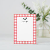 Picknick Doek BBQ Dank u Nota Bedankkaart (Staand voorkant)