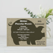 Picknick en BBQ Brown Hog Kaart (Staand voorkant)