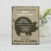 Picknick en BBQ Brown Hog Kaart (Staand voorkant)