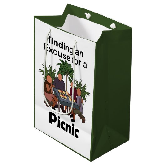 Picknick Feestelijke Picknick Uitnodiging Medium Cadeauzakje (Voorkant Gekanteld)