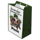 Picknick Feestelijke Picknick Uitnodiging Medium Cadeauzakje (Achterkant Gekanteld)