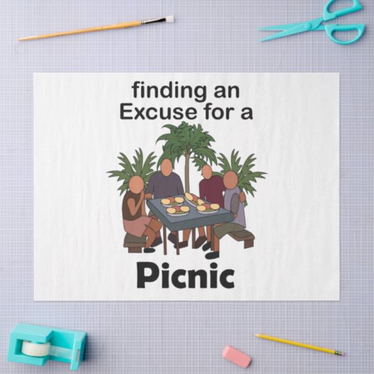 Picknick Feestelijke Picknick Uitnodiging Tissuepapier (Craft)