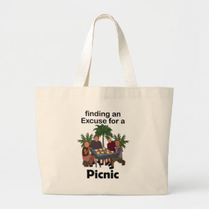 Picknick Feestje Excuses Maken Voor Een Picknick Grote Tote Bag