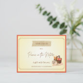 'Picknick' Grappige Cadeaubon Briefkaart (Staand voorkant)