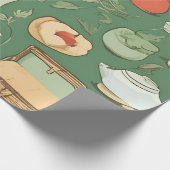 Picknick groen cadeaupapier (Hoek)