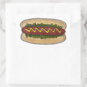 Picknick Hot Dog Bun Mosterd Relish Fastfood Hotdo Rechthoekige Sticker (Tas)