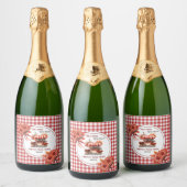 Picknick in de provincie Gingham Bruidsdouche  Sparkling Wijnetiket (Flessen)