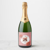 Picknick in de provincie Gingham Bruidsdouche  Sparkling Wijnetiket (Voorkant)