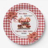 Picknick in de provincie Gingham Bruidsmeisje Fees Papieren Bordje (Voorkant)