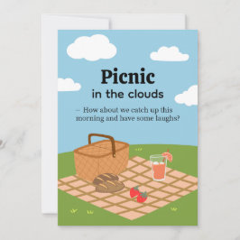 Picknick in de Wolken - Whimsieke Buiten Uitnodigi Kaart