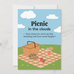 Picknick in de Wolken - Whimsieke Buiten Uitnodigi Kaart