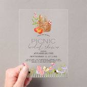 Picknick in het Park Basket Floral Vrijgezellenfee Acryl Uitnodigingen (Insitu (Draagbaar))