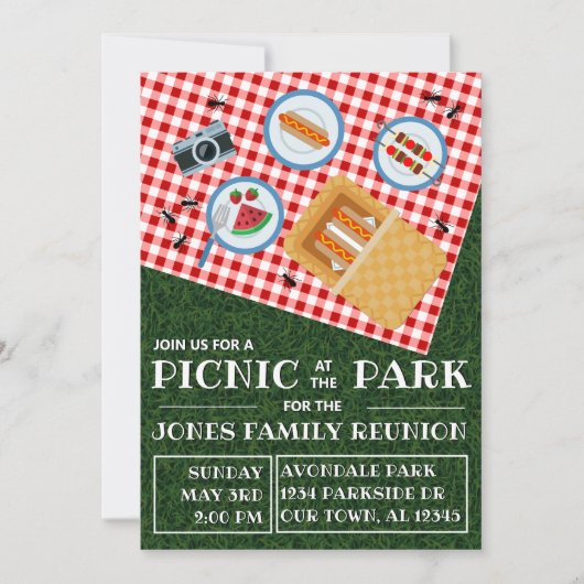 PICKNICK in het PARK: Familie Reünie Kaart (Voorkant)