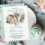 Picknick in het Park Floral 30th Birthday Party Kaart<br><div class="desc">als een afbeelding picknick mand en florale fiets "Picnic in the Park" 30e Birthday Party. Composietontwerp per feestdag — Design.</div>