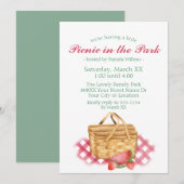 Picknick in het Park schattige Waterverf mand Kaart (Voorkant / Achterkant)