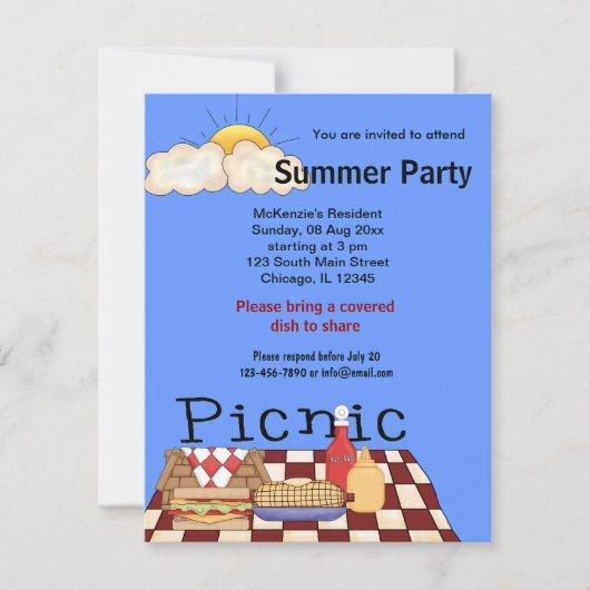 Picknick Kaart (Voorkant)