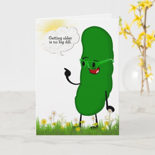 picknick met bril voor verjaardag kaart (Gele Bloem)