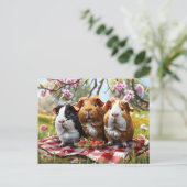 Picknick met cavia's briefkaart (Staand voorkant)