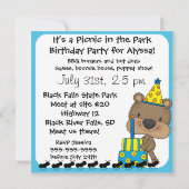 Picknick met de Teddy Bears Verjaardagsuitnodiging Kaart (Achterkant)