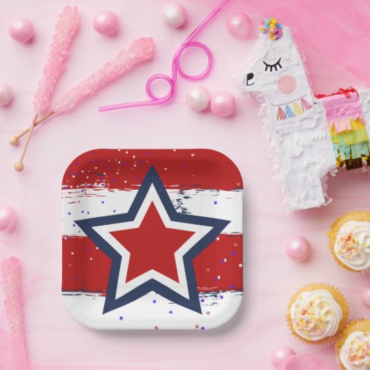 Picknick met Uncle Sam Papieren Bordje (Feest)